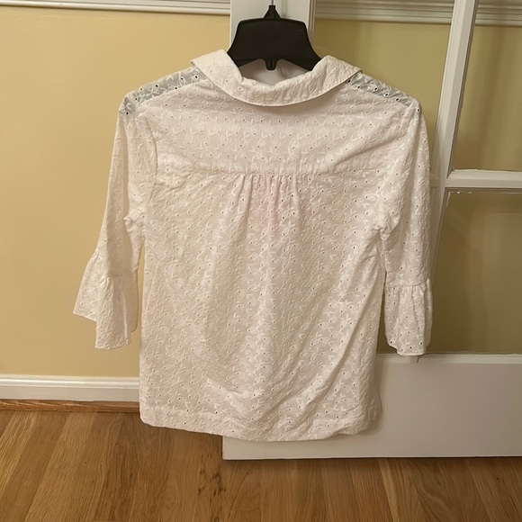🆕 Lilly Pulitzer Ginger Top Resort White Fishy Eyelet Women’s Size XS - Picture 8 of 15
